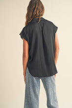 Load image into Gallery viewer, MIOU MUSE - MMT1194   BUTTON DOWN CAP SLEEVE SHIRTS
