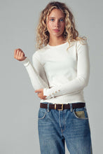 Load image into Gallery viewer, Urban Daizy - Polished Button Cuff Slim Knit Top
