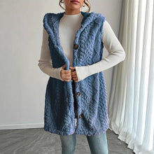 Load image into Gallery viewer, EmberLoom - Women's Reversible Faux Fur outwear Vest with Buttons
