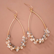 Load image into Gallery viewer, Mia Accessories - Gold Plated Wire Wrapped Beaded Teardrop Earrings – 8099
