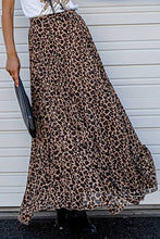 Load image into Gallery viewer, LEOPARD ANIMAL PRINT PLEATED MIDI SKIRT: LEOPARD / S-2/M-2/L-2

