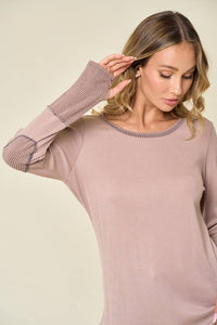 LMT3426-Sweet creature thermo top: MOCHA / M