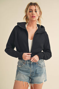 AEMI + CO - 5107DK Deva Cropped Hooded Jacket 6