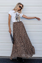 Load image into Gallery viewer, LEOPARD ANIMAL PRINT PLEATED MIDI SKIRT: LEOPARD / S-2/M-2/L-2
