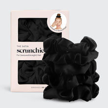 Load image into Gallery viewer, KITSCH - Satin Sleep Scrunchies 5pc - Black
