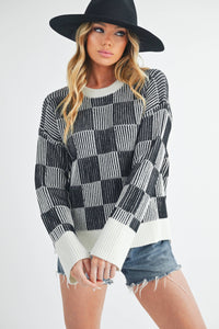 Catalina Sweater: Black/Milk / Contemporary / S