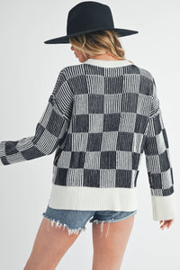 Catalina Sweater: Black/Milk / Contemporary / S