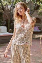 Load image into Gallery viewer, Urban Daizy - Natural Crochet Wavy V-Neck Tank

