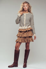 Load image into Gallery viewer, Urban Daizy - Parisian Striped Gold Button Cardigan

