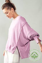 Load image into Gallery viewer, ORGANIC PIGMENT WASHED SWEATSHIRT TOP: CHARCOAL / S-2/M-2/L-2
