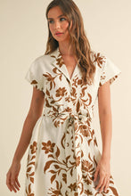 Load image into Gallery viewer, MIOU MUSE - D3607   PRINT BUTTON DOWN FLARE DRESS
