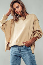 Load image into Gallery viewer, ORGANIC PIGMENT WASHED SWEATSHIRT TOP: CHARCOAL / S-2/M-2/L-2
