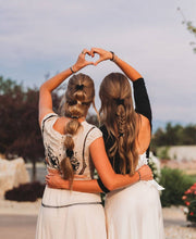 Load image into Gallery viewer, K'lani hair tie bracelets - "Harmony" Pearls &amp; Bows in Black &amp; Cream Hair Tie Bracelets
