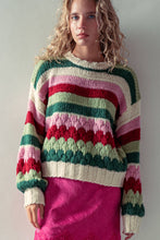 Load image into Gallery viewer, Urban Daizy - Chunky Holiday Stripe Sweater – Bold Multicolor Knit
