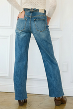 Load image into Gallery viewer, ARTEMIS VINTAGE - DUAL ACCENT CROSSOVER CUFF STRAIGHT LEG JEANS
