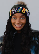 Load image into Gallery viewer, Luxe Green Camo w/ Floral Pattern Cuff Pom Hat
