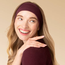 Load image into Gallery viewer, KITSCH - Recycled Fabric Ribbed Elastic Headbands 2pc Set - Cherry Lacquer &amp; Dusty Pink
