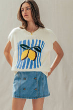 Load image into Gallery viewer, Urban Daizy - Lemon Graphic Knit Vest Citrus Print
