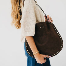 Load image into Gallery viewer, Pretty Simple - Rosalie Rivet Suede Hobo Bag
