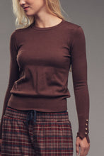 Load image into Gallery viewer, Urban Daizy - Polished Button Cuff Slim Knit Top
