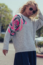 Load image into Gallery viewer, Urban Daizy - Sequin Floral Fuzzy Knit Sweater
