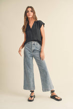 Load image into Gallery viewer, MIOU MUSE - MMT1194   BUTTON DOWN CAP SLEEVE SHIRTS
