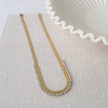 Load image into Gallery viewer, Pretty Simple - Herringbone Tennis Necklace - WATERPROOF
