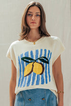Load image into Gallery viewer, Urban Daizy - Lemon Graphic Knit Vest Citrus Print
