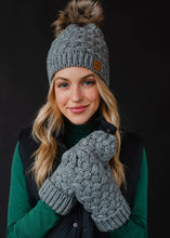Load image into Gallery viewer, Gray Knit Pom Hat
