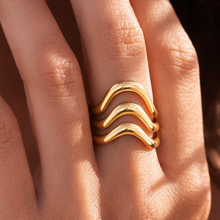 Load image into Gallery viewer, Mia Accessories - 18K Gold Plated Waterproof Stainless Steel Ring - 7855
