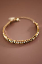 Load image into Gallery viewer, Mia Accessories - 18K Gold PVD Plated Stainless Steel Crystal Chain Bracelet - 7646
