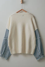 Load image into Gallery viewer, Denim Sleeve Color Blocked Sweater : IVORY / S/M-3:M/L-3
