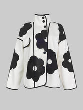 Load image into Gallery viewer, UZ Wholesale Store - Contrast Color Flower Print Long Sleeves Loose Coat

