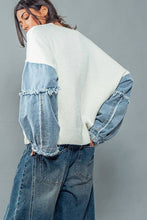 Load image into Gallery viewer, Denim Sleeve Color Blocked Sweater : IVORY / S/M-3:M/L-3
