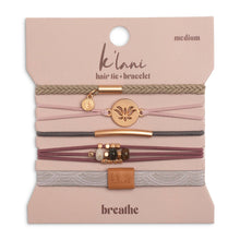 Load image into Gallery viewer, K'lani hair tie bracelets - "Breathe" Lotus Flower Earthy Tones Hair Tie Bracelets
