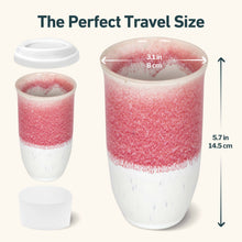 Load image into Gallery viewer, Nova Ceramics Travel Mugs - Coral Pink 16oz Ceramic Mug – (Includes Lid &amp; Band)
