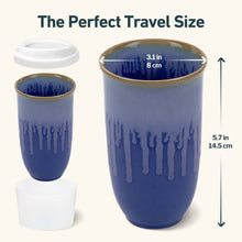 Load image into Gallery viewer, Nova Ceramics Travel Mugs - Neptune Ceramic Travel Mug – 16oz with Lid &amp; Sleeve
