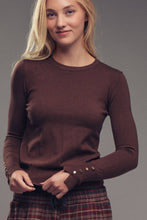 Load image into Gallery viewer, Urban Daizy - Polished Button Cuff Slim Knit Top
