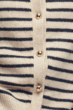 Load image into Gallery viewer, Urban Daizy - Parisian Striped Gold Button Cardigan
