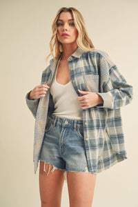 8376EN Kambrie Plaid Shirt: Blue Multi / Contemporary / L