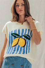 Load image into Gallery viewer, Urban Daizy - Lemon Graphic Knit Vest Citrus Print
