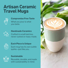 Load image into Gallery viewer, Nova Ceramics Travel Mugs - Sage Green Ceramic Travel Mug – 12oz Reusable Cup
