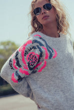 Load image into Gallery viewer, Urban Daizy - Sequin Floral Fuzzy Knit Sweater
