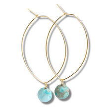 Load image into Gallery viewer, Lenny &amp; Eva - Drop Earrings-Turquoise Jasper, Hoops, Crystals &amp; Stones
