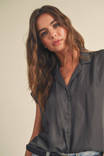 Load image into Gallery viewer, MIOU MUSE - MMT1194   BUTTON DOWN CAP SLEEVE SHIRTS
