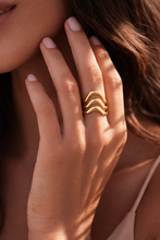 Load image into Gallery viewer, Mia Accessories - 18K Gold Plated Waterproof Stainless Steel Ring - 7855
