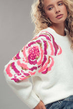 Load image into Gallery viewer, Urban Daizy - Sequin Floral Fuzzy Knit Sweater
