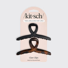 Load image into Gallery viewer, KITSCH - Recycled Plastic Large Loop Claw Clips 2pc - Black &amp; Tort
