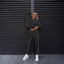 Load image into Gallery viewer, EmberLoom - Casual Sporty Striped Jogger Pants Two-Piece Set
