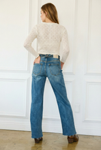 Load image into Gallery viewer, ARTEMIS VINTAGE - DUAL ACCENT CROSSOVER CUFF STRAIGHT LEG JEANS
